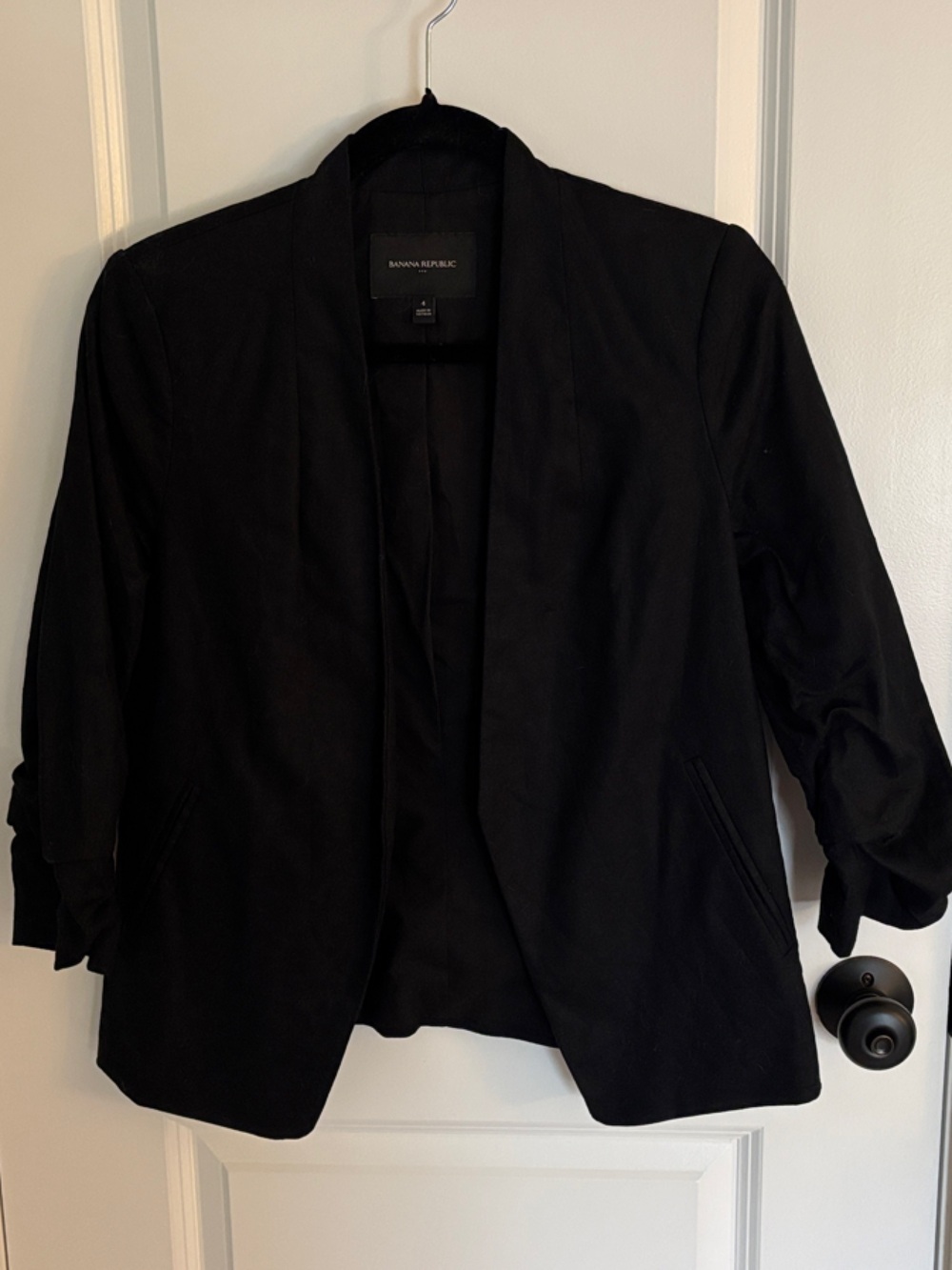 Women’s Black Open-Front, Casual Blazer Jacket